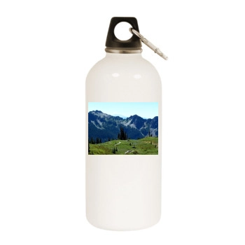 Mountains White Water Bottle With Carabiner