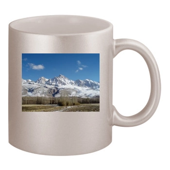 Mountains 11oz Metallic Silver Mug