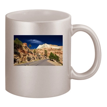 Mountains 11oz Metallic Silver Mug