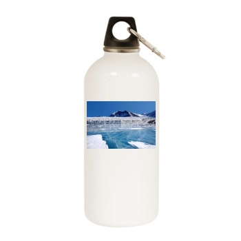 Mountains White Water Bottle With Carabiner