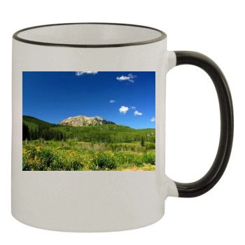 Mountains 11oz Colored Rim & Handle Mug