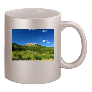 Mountains 11oz Metallic Silver Mug