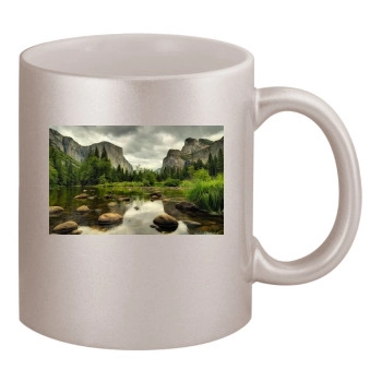 Mountains 11oz Metallic Silver Mug