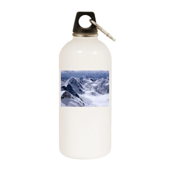 Mountains White Water Bottle With Carabiner