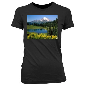 Mountains Women's Junior Cut Crewneck T-Shirt