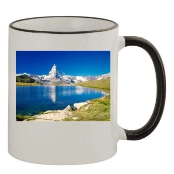 Mountains 11oz Colored Rim & Handle Mug