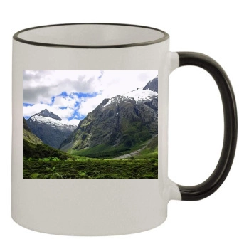 Mountains 11oz Colored Rim & Handle Mug