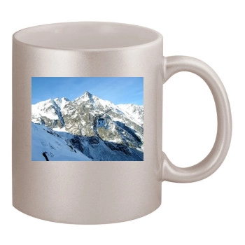 Mountains 11oz Metallic Silver Mug