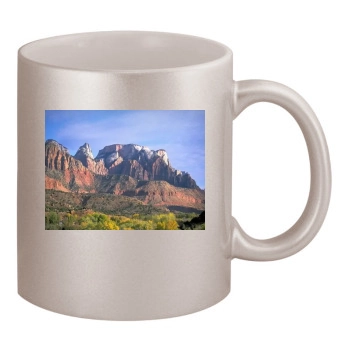 Mountains 11oz Metallic Silver Mug