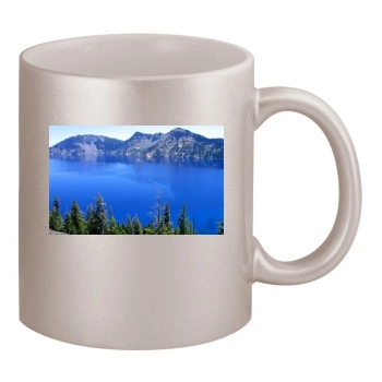 Mountains 11oz Metallic Silver Mug