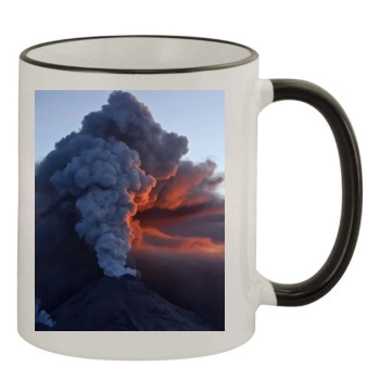 Volcanoes 11oz Colored Rim & Handle Mug