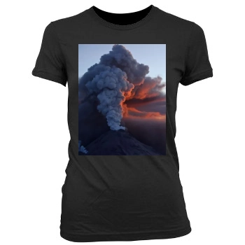 Volcanoes Women's Junior Cut Crewneck T-Shirt