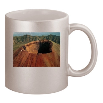 Volcanoes 11oz Metallic Silver Mug