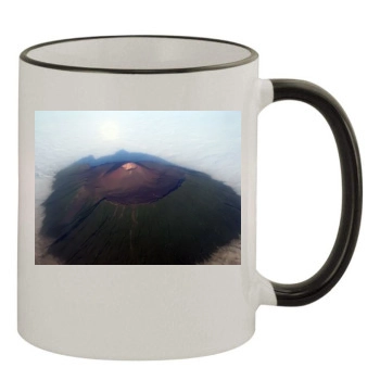 Volcanoes 11oz Colored Rim & Handle Mug