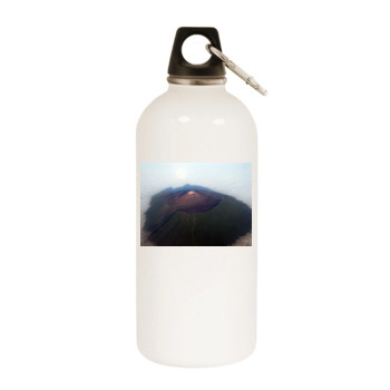 Volcanoes White Water Bottle With Carabiner