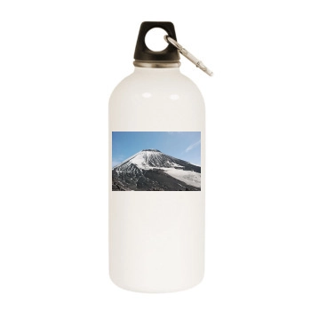 Volcanoes White Water Bottle With Carabiner