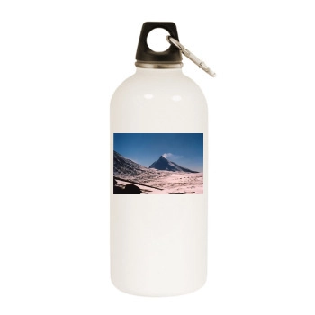 Volcanoes White Water Bottle With Carabiner