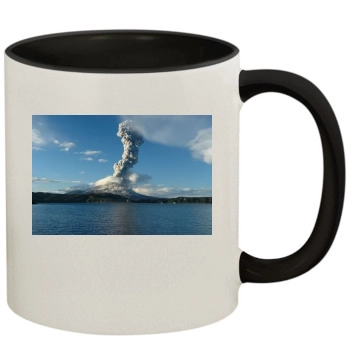 Volcanoes 11oz Colored Inner & Handle Mug