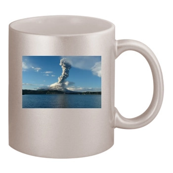 Volcanoes 11oz Metallic Silver Mug