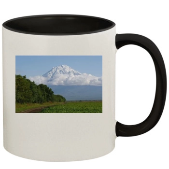 Volcanoes 11oz Colored Inner & Handle Mug