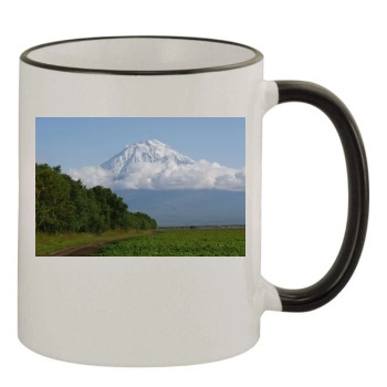 Volcanoes 11oz Colored Rim & Handle Mug