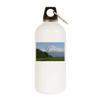 Volcanoes White Water Bottle With Carabiner