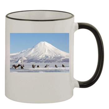 Volcanoes 11oz Colored Rim & Handle Mug