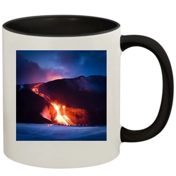 Volcanoes 11oz Colored Inner & Handle Mug