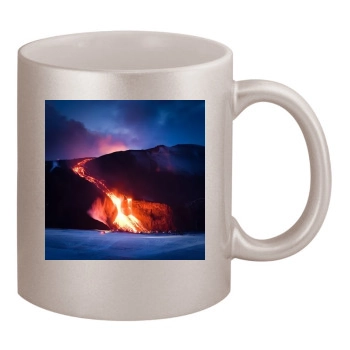 Volcanoes 11oz Metallic Silver Mug