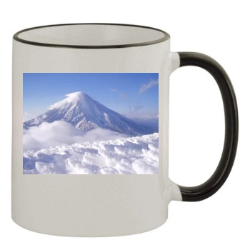 Volcanoes 11oz Colored Rim & Handle Mug