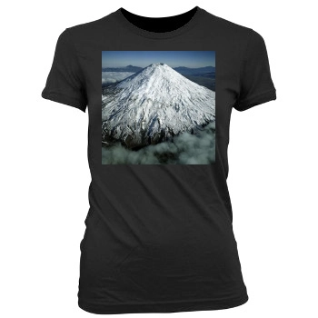 Volcanoes Women's Junior Cut Crewneck T-Shirt