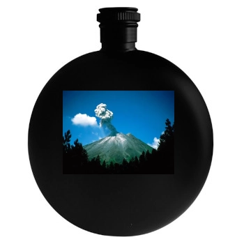 Volcanoes Round Flask