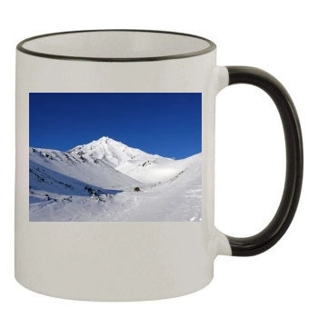 Volcanoes 11oz Colored Rim & Handle Mug