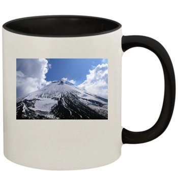 Volcanoes 11oz Colored Inner & Handle Mug