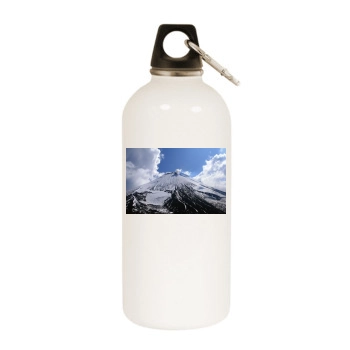 Volcanoes White Water Bottle With Carabiner