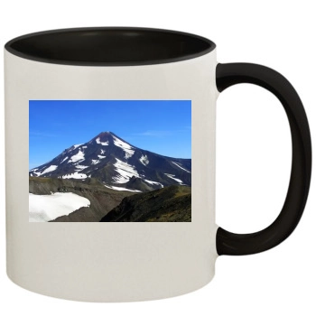 Volcanoes 11oz Colored Inner & Handle Mug