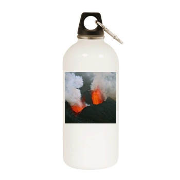 Volcanoes White Water Bottle With Carabiner