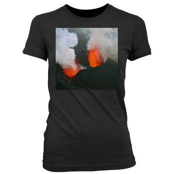 Volcanoes Women's Junior Cut Crewneck T-Shirt