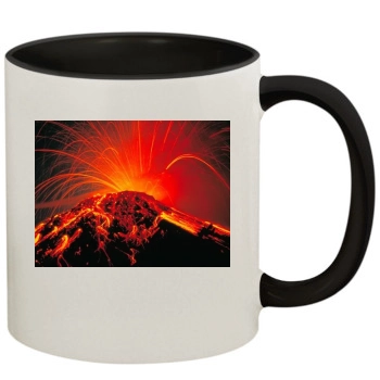 Volcanoes 11oz Colored Inner & Handle Mug