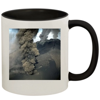 Volcanoes 11oz Colored Inner & Handle Mug