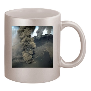 Volcanoes 11oz Metallic Silver Mug