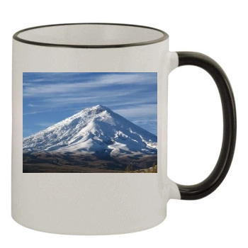 Volcanoes 11oz Colored Rim & Handle Mug