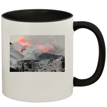 Volcanoes 11oz Colored Inner & Handle Mug