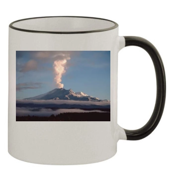 Volcanoes 11oz Colored Rim & Handle Mug