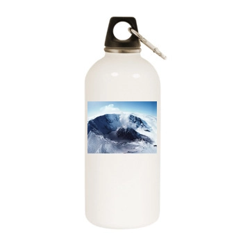 Volcanoes White Water Bottle With Carabiner