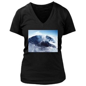 Volcanoes Women's Deep V-Neck TShirt