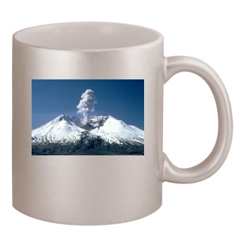 Volcanoes 11oz Metallic Silver Mug