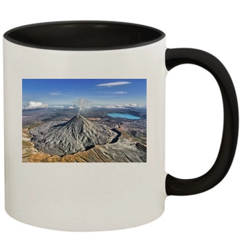 Volcanoes 11oz Colored Inner & Handle Mug