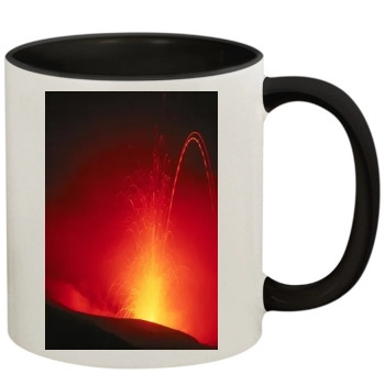 Volcanoes 11oz Colored Inner & Handle Mug