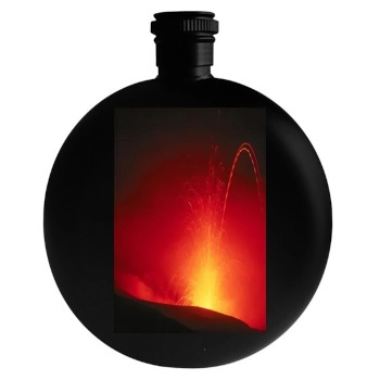 Volcanoes Round Flask